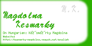 magdolna kesmarky business card